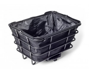 Panier AVS + Housse Noirs pourl\'avant et l\'arrière.Aluminium et fond en plastique.Max. 10 kg. L40 x H20 x l29cmPoids 1